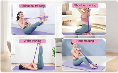 SZ Resistance Band Set – 2 Piece Figure 8 Resistance Band & Pedal Resistance Tubes for Full Body Workout, Arms, Back, Abs & Stretch Training