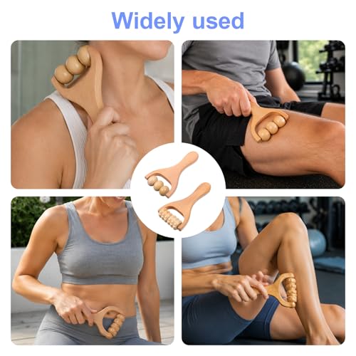 2pcs Wooden Massage Roller,Foot Roller,Wooden Rollers For Massage,Wood Therapy Massage Tools,Muscle Roller,Wood Bead Massage Roller Stick,Manual Massage Roller Tool For Body Care And Relaxation