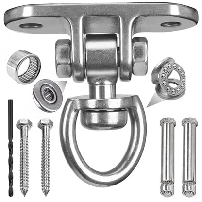 Heavy Duty Swing Hanger 1000 LB Capacity Stainless Steel Swing Swivel Bearing 360° Rotary for Playground Porch Yoga Seat Wooden Sets Indoor Outdoor - size: Heart-shaped 1PCS