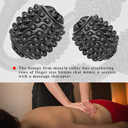 Cellulite Massage Tool Muscle Roller - Deep Fascia Massager & Dimpled Skin Remover for Legs, Thighs & Buttocks - Anti-Cellulite Roller, Smooth Skin, Pain Reliefs Black（Black - 4 Wheel） - color: 4 Wheel - Black