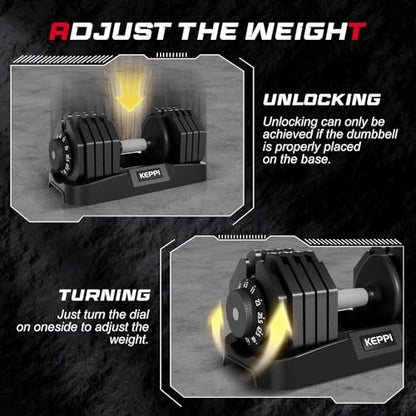 Keppi Adjustable Dumbbells Set of 2, Quick Adjust Weights for Home - style: 60LB-Pair