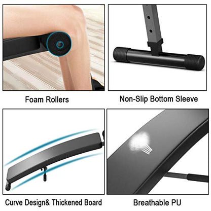 Goplus Adjustable Bench Sit up Bench Slant Board Decline Ab Bench Crunch Board