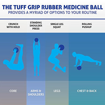 Heavy Duty Tuff Grip Rubber Medicine Ball (8 LB) - Great for Workouts!