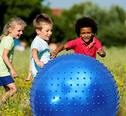 Large Sensory Massage Ball for Kids,2-Pack 33.5" 85CM Bouncy Exercise Balls, Big Inflatable Toys with Tactile Spikes, Outdoor Giant Yoga Balls, Large Beach Ball (2 Black) - color: 2 SET BLACK BALLS