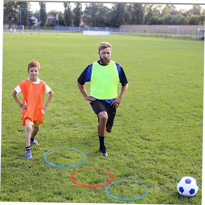 Yardwe 6pcs Soccer Agility Rings Durable Training Equipment for Speed and Footwork for Soccer Football Basketball Agility Drills