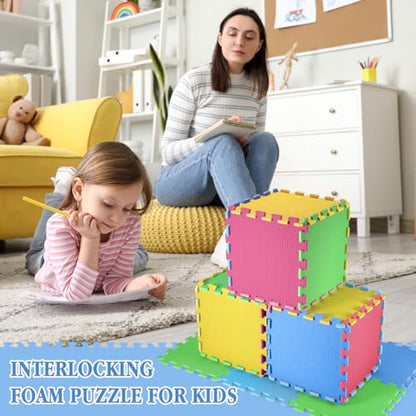 Nuanchu 60 PCS Kids Foam Puzzle Mat,Green, Blue, Yellow, Red - color: Green, Blue, Yellow, Red