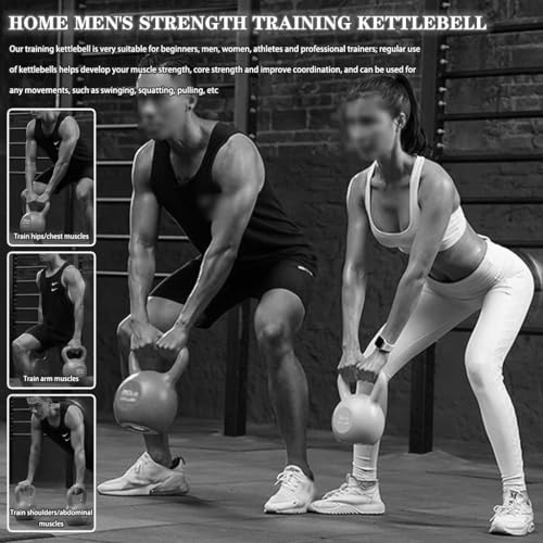 Kettlebell Home Men's Strength Training Kettle Bells, Professional Sports Shaping Kettle Ball, Protect The Floor, Swing/Squat/Push-up(Green-15lb)