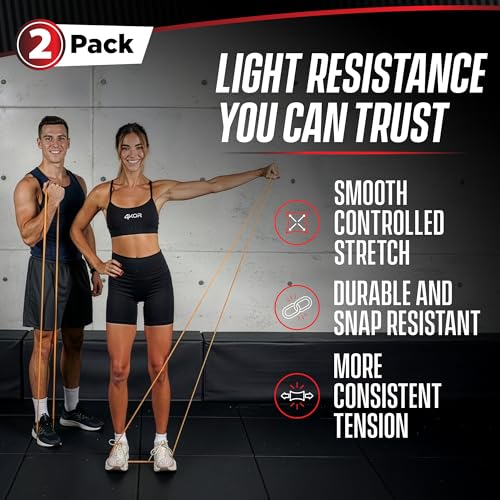 4KOR 41” Resistance Band 2-Pack – 5–15 lb Exercise Bands with a Satisfying Stretch from Sri Lankan Latex – Long Fitness Loops for Physical Therapy, Stretching, Workout or Light Pull-Up Assistance