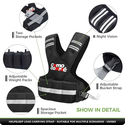 Adjustable Weighted Vest for Men Women, 4-10lb/12-18lb/20-32lb Vest with 6 Ironsand for Weights Running Workout and Training, Adjustable Body Weight Vest Exercise Set for Running, Walking