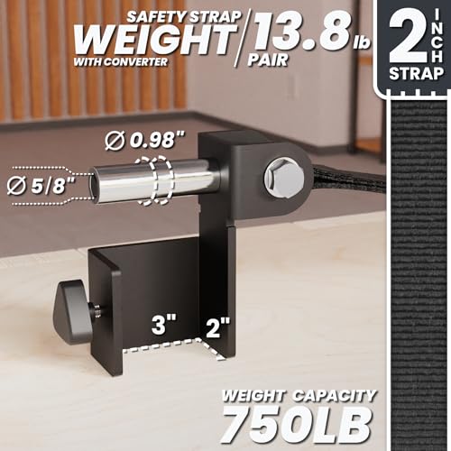 Synergee Safety Straps – Fits 2x2 2x3 3x3 Racks 750 lb - color: c) 2x3 x 29"
