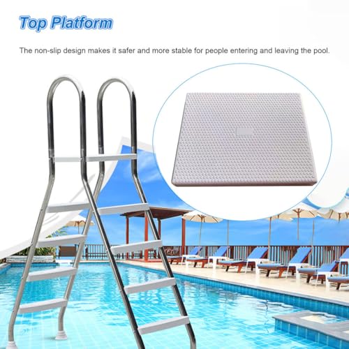 Swimming Pool Ladder Platform Replacement for Above Ground Pool Ladder Steps, Only Non-Slip Step Platform 18X16X2 Inch