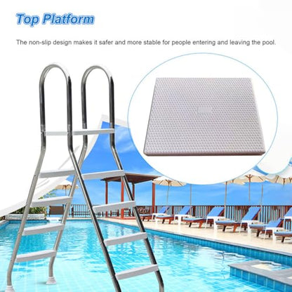 Swimming Pool Ladder Platform Replacement for Above Ground Pool Ladder Steps, Only Non-Slip Step Platform 18X16X2 Inch