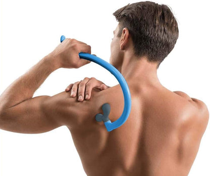 Portable Self Massage Tool - Portable Trigger Point Therapy for Back and Neck, 7.21*14in Lower Back Massager, Myofascial Release Tool & Deep Tissue Muscle Massage Stick, Shoulder Leg Feet Blue