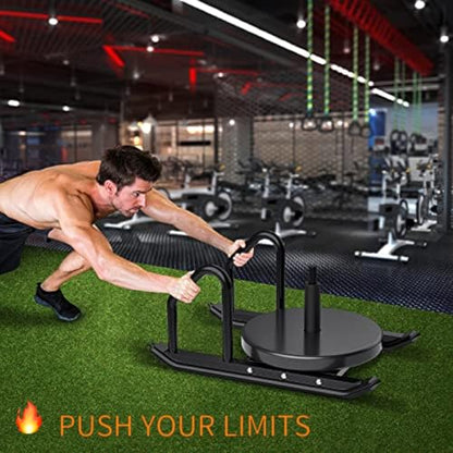 Kipika Weight Sled, Workout Sled, Fitness Strength Training Sled, Speed Training Sled for Athletic Exercise, Speed Improvement, Easily Through Obstacles, Suitable for 1" & 2" Weight Plate - color: C- Black