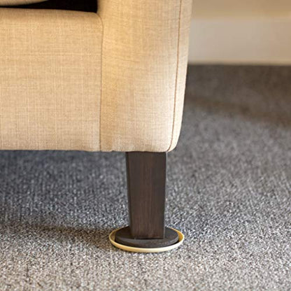 Duck Brand Plastic Carpet Furniture Sliders, 3.5 inch Width, Round, 16 Pack, Brown (284857) - size: 3-1/2 in. diameter / 16-pack, style: For Carpet