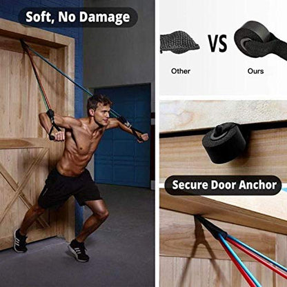 Door Anchor for Resistance Bands -Multi Position Over The Door Home, Gym, Yoga & Dance Workout Equipment - Heavy Duty, Durable, and Secure – Wont Damage Door