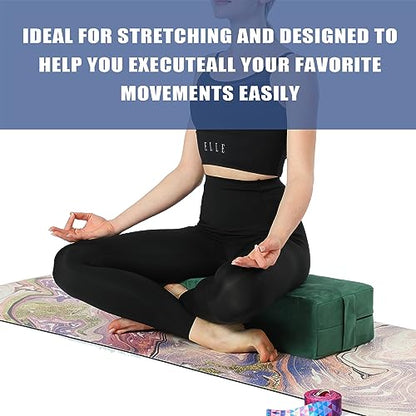 Aozora Yoga Bolster Pillow for Restorative Support & Meditation, Carry Handle & Strap Included, 8-Feet Length