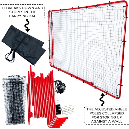 Volleyball Rebounder Net - 7' x 5' Adjustable Bounce Back Volleyball Practice Net Rebounder for Improving Bumping, Spiking, Serving - Portable Travel Training Equipment Designed by a Coach