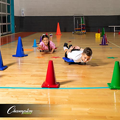 Champion Sports High Visibility Flexible Vinyl Cones for Sports Training, Agility Drills, Field & Gym Marking Sets - color: Blue, style: 12 Inch Cone (Single)