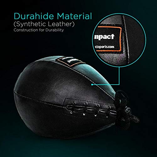 PU Leather Speed Bag – Pear Shaped Hanging Ball for Boxing, MMA & Muay Thai – Training Equipment for Doorway Hanging Ceiling – Boxer Accuracy Workout, Drills & Exercise – Punching Trainer - size: M - 7"x10"