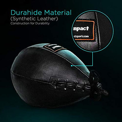 PU Leather Speed Bag – Pear Shaped Hanging Ball for Boxing, MMA & Muay Thai – Training Equipment for Doorway Hanging Ceiling – Boxer Accuracy Workout, Drills & Exercise – Punching Trainer - size: XS - 5"x7"