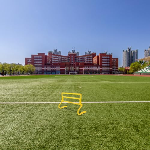 Adjustable Height Agility Speed Training Hurdles Set, Portable Foldable Football Soccer Drill Equipment for Athletes, Yellow Sprint and Jump Training Bars for Soccer and Basketball