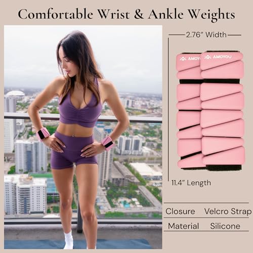 Wrist & Ankle Weights for Women – 2 lb Ankle Weights (Set of 2, 1 lb Each) | Arm Weights for Women | Leg Weights for Walking, Yoga, Cardio & Strength Training
