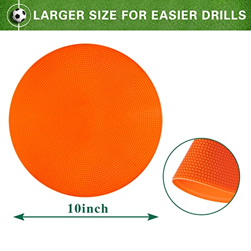 Poly Spot Markers 4inch/9 inch Non-Slip Rubber Agility Markers Flat Field Cones Floor Dots for Football, Soccer, Basketball Training Markers, School Activities, Exercise Drills, Social Distancing - style: 9inch 6Pcs(Red-orange)