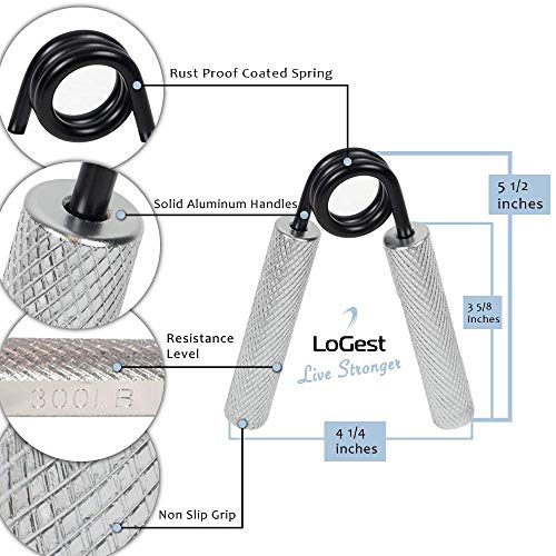 Logest Metal Hand Grip Strengthener 100LB-350LB No Slip Heavy-Duty Grip Strengthener with Gift Box, Great Wrist & Forearm Hand Exerciser, Home Gym, Hand Gripper Grip Strength Trainer