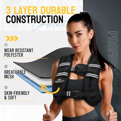 Weighted Vest for Women, Comfort-Fit with Adjustable Straps & Phone Bag, 6/8/12/16/20/25/30LB Womens Weighted Vest for Faster Weight Loss, Walking Strength Training Running