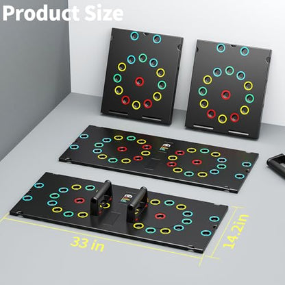 UPREIGN Multi-Functional Push-Up Plate. Portable and Foldable Push-up Board with Handle for Muscle Building and Strength Training - color: Deep Black
