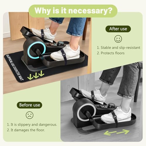2PCS Non-Slip Water-Absorbing Diatom Mud Workout Mat - Sound-Proof & Floor Protection, 15.7×23.6in Home Use Exercise Equipment Mat for Elliptical Leg Exerciser, Home Gym Must Haves