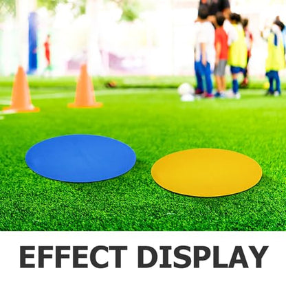 18pcs Sport Spot Markers, Non-Slip Carpet Spots Circle Floor Dots for Soccer Basketball Agility Training, Gym Pe Sports Drill Markers with Carry Bag