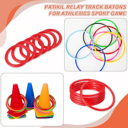 PATIKIL Carnival Ring-Toss Rings Set Plastic Hoops for Outdoor Party Favor Game Booth