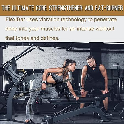 Fitness Exercise Bar,Elastic Fitness Bar,High Frequency Vibration Training Fat Buring Workout Bar for Yoga Pilates Sports,Power Twister for Arm,Abdominal Muscles Strength Exercises In Home Gym