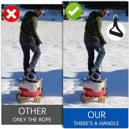 Sled Pulling Belt, Sled Cord with Carabiner, Winter Sled Pull Rope Set, Sled Trainer Pull le-ash, Adjustable Sled Belt for Sled & Tire Pulling,Resist-ance & Strength Training Core Power Workout at Gym