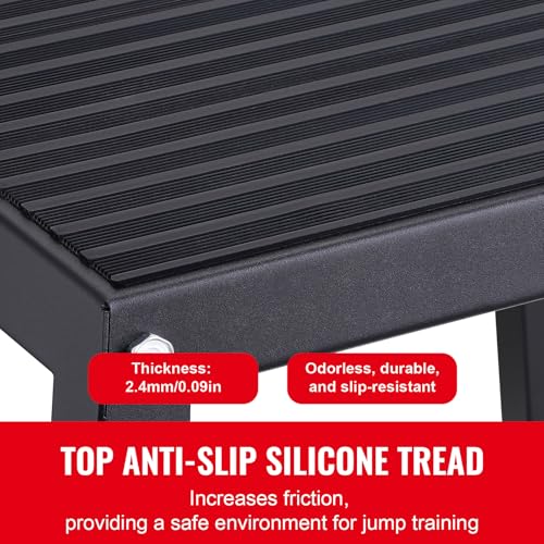 Happybuy 12" Plyometric Jump Box, Steel Plyo Box, Anti-Slip Fitness Platform, Jumping Agility Box for Home Gym Training, Conditioning, Strength Training, Black