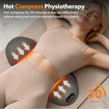 Smooth Spine Triple Fusion Back Massager with Heat - Sciatica Pain Relief & Spine Decompression Device, Deep Tissue Massager for Lower Back Pain, Office Chair and Home Use for Chronic Pain Solution