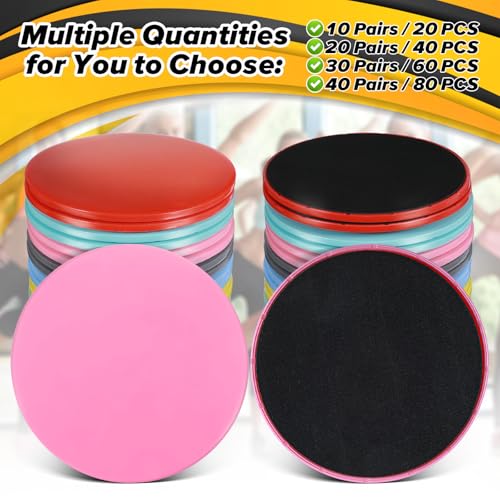 Lemecima 20 pcs Core Sliders Bulk Exercise Glider Discs Gifts for Group Training Classes Fitness Slider Workout Dual Sided AB Pads for HIIT Gym Carpet Hardwood Floor