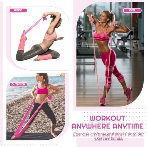 6 Pcs Fitness Resistance Exercise Bands 6 Tube Pedal Puller Resistance Band Set for Women Weight Loss Thigh Training Workout Equipment Elastic Arms Abdomen Shoulder Waist Leg Beginners Yoga