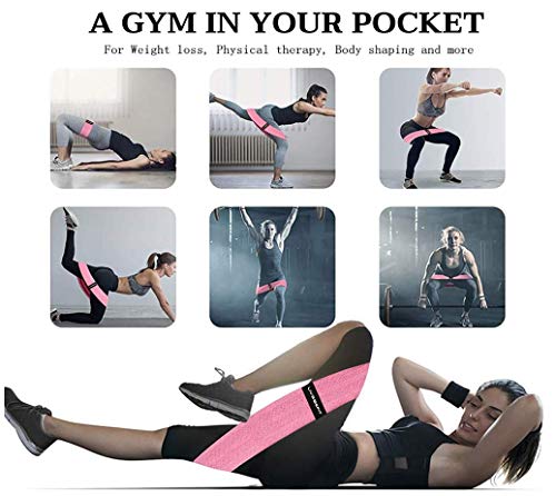 Non Slip Resistance Booty Bands, 3 Levels Fabric Workout Bands Exercise Bands Glute Bands Non Slip Hip Bands Booty Bands for Squat Glute Hip Training
