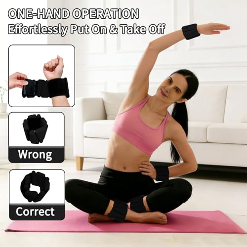 Wrist Weights set for Women, 2 sets of 1 lb each, Silicone Ankle & Wrist Weights for Women & Men, Adjustable Weight fit for Yoga, Dance,Hiking, Jogging,Pilates, Aerobic Exercise and Strength Exercise