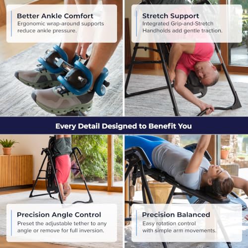 TEETER EP-560 Inversion Table w/Accessories for Back Pain Relief - FDA - Registered, UL Safety Certified, 300 lb Capacity, Designed & Patented in USA - style: EP-560 Classic