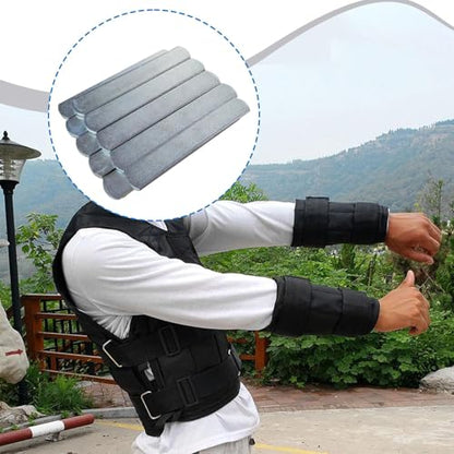 Weighted Vest Plates 10Pcs Set with Leg Guards - Adjustable Alloy Steel Blocks for Cardio Workouts- Medium