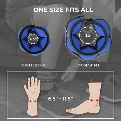 Adjustable Ankle Weights for Women & Men – 1 Pair (2–10 lbs) Wrist, Arm & Leg Weights for Gym, Yoga & Home Workouts – Secure Fit Strap Design – Durable Fitness Training Equipment - color: Royal Blue