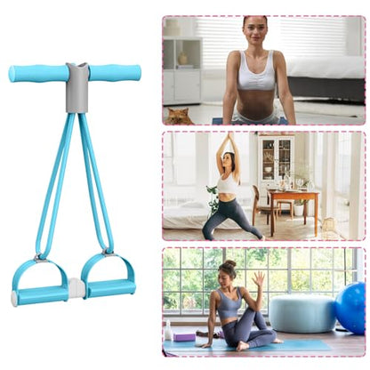 Fitness Stretch Ropes - Ankle Pedal Puller, Training Tubes | Quad Resistance Bands, Elastic Tension Device During Slimming Workouts While Strengthening Abdomen, Legs, Arms with Portable & Lightweight