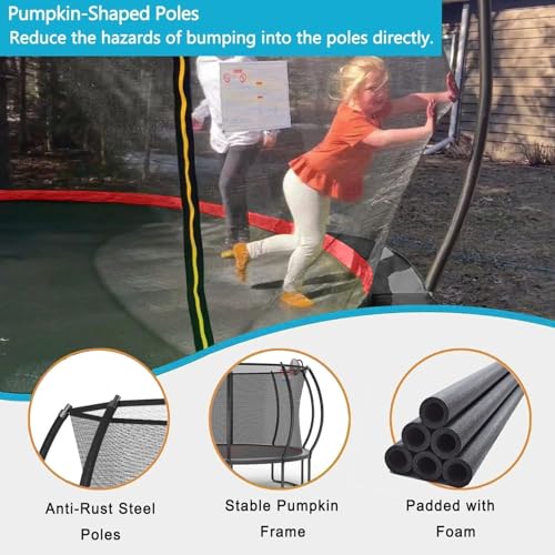 1500LBS 10FT 12FT 14FT 16FT Trampoline for Kids Adults with Basketball Hoop, Enclosure Net, Sprinkler, Lights, Disco Ball with Music Speaker, Heavy Duty Trampoline Outdoor Trampolines - color: Black - 12FT