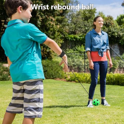 JJLFresheners Wrist Return Ball Rubber Sport Ball with Wrist Strap and String Rebound Bouncy Balls Wrist Rebound on Elastic String Exercise Play