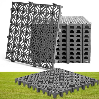 10 Pcs Ground Protection Mats, Grey Interlocking 15.7 x 15.7 in - color: Gray, size: 15.7 x 15.7 in