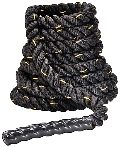 Fitvids Battle Rope 1.5Inch Diameter Poly Dacron 30 FT Length, Heavy Ropes for Home Gym and Workout